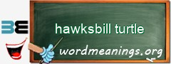 WordMeaning blackboard for hawksbill turtle